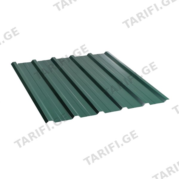 პროფილირებული ფერადი თუნუქის სახურავი 0.5X1180 პრიალა RAL 6005 NOVA