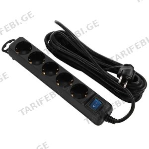 2E U05ESM5B 5 Socket 5m Black
