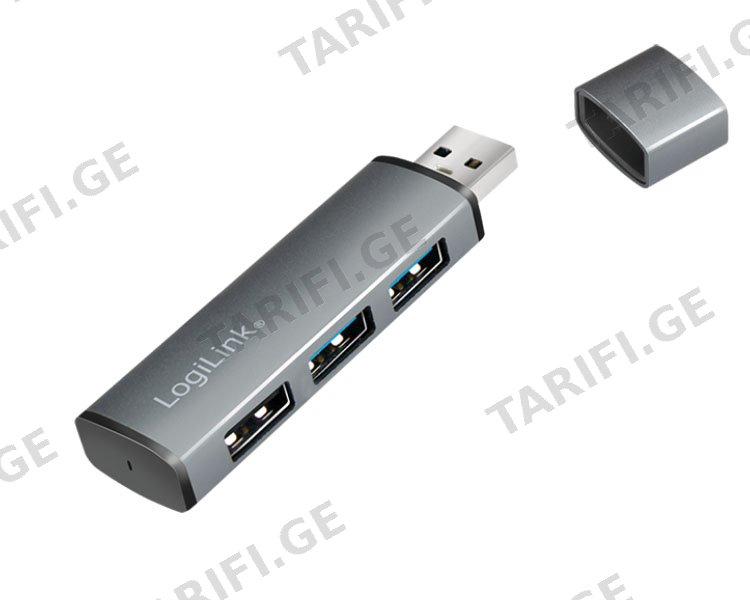 USB ჰაბი Logilink UA0395 USB 3.2 Gen2 3-port Hub with Aluminum Casing