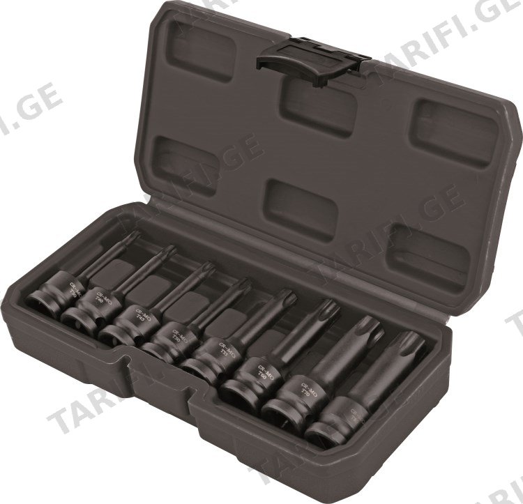 ბიტების ნაკრები მაგნიტური, დარტყმითი Topmaster 338800 T30-80 8 ც