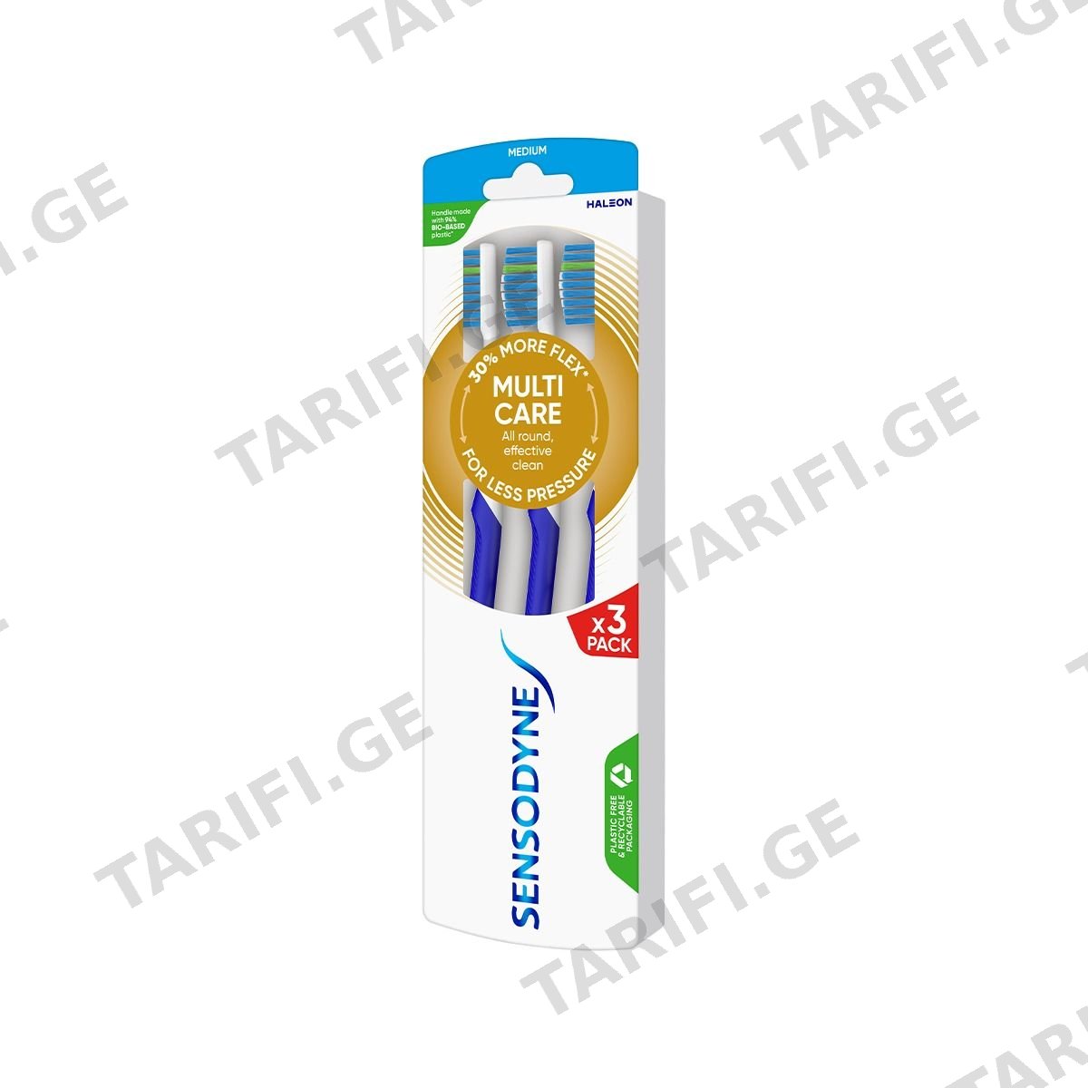 კბილის ჯაგრისი Multicare საშუალო 3 ცალი სენსოდინი - Sensodyne