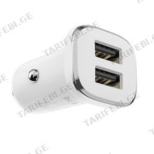 BOROFONE BZ12 Lasting power double port in-car charger Whait