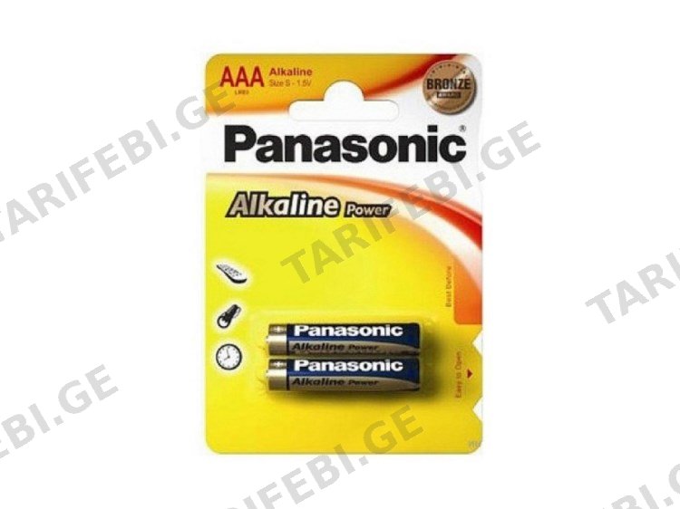 ელემენტი ალკალინური Panasonic Alkaline Power LR03 AAA 2ც.