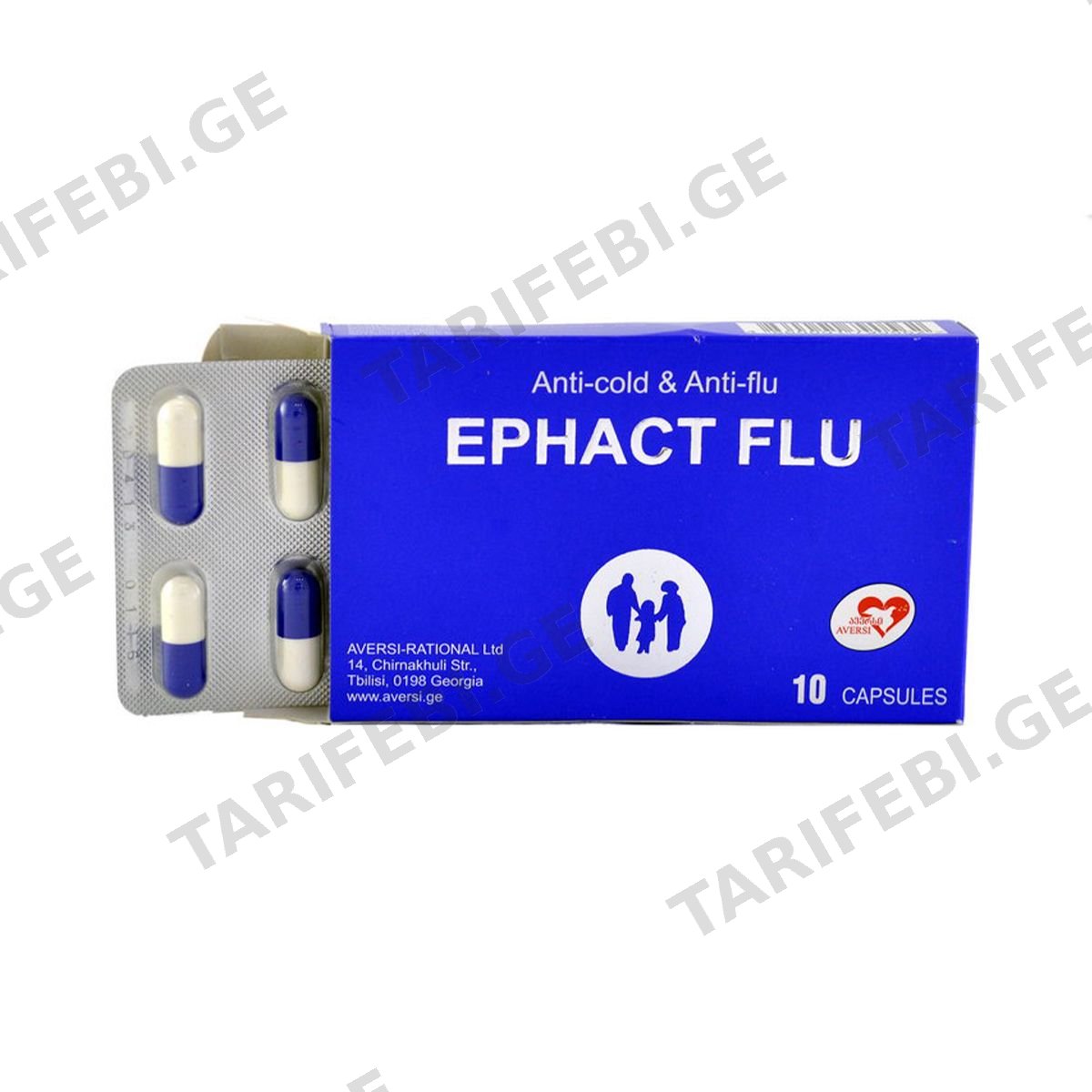 ეფექტი ფლუ - Ephact Flu 10 კაფსულა