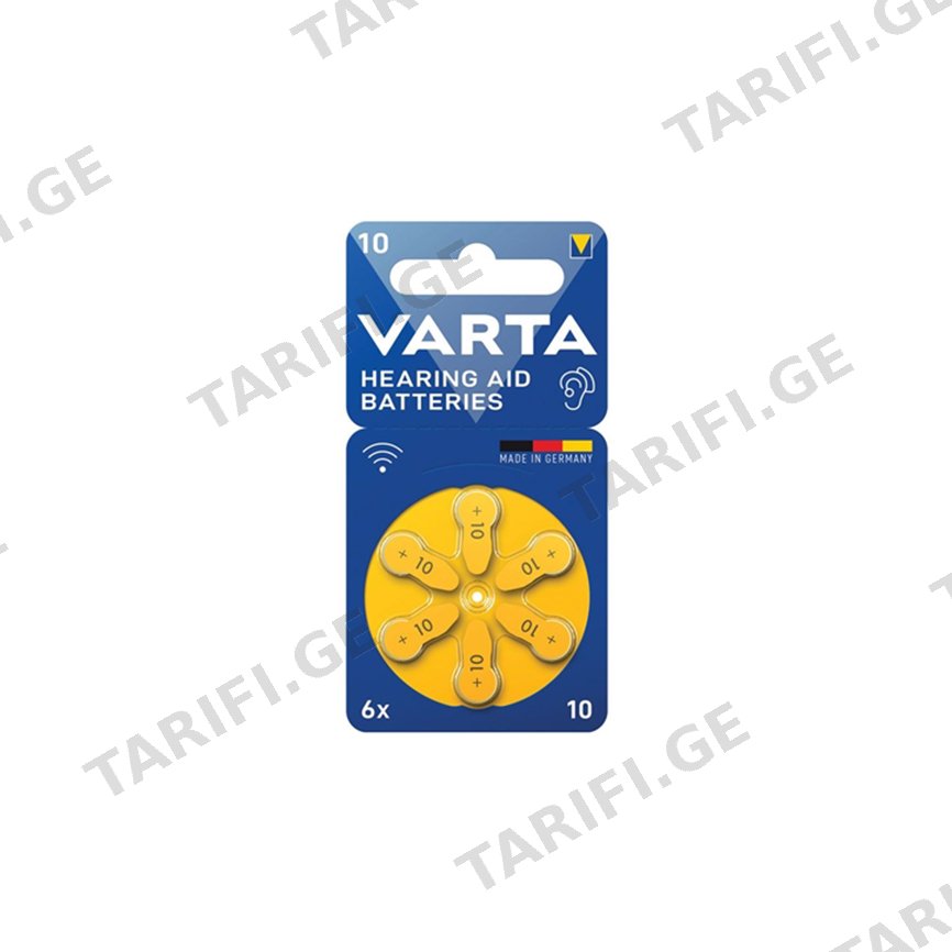 ყურის აპარატის ელემენტი VARTA 6ც 10 PR70