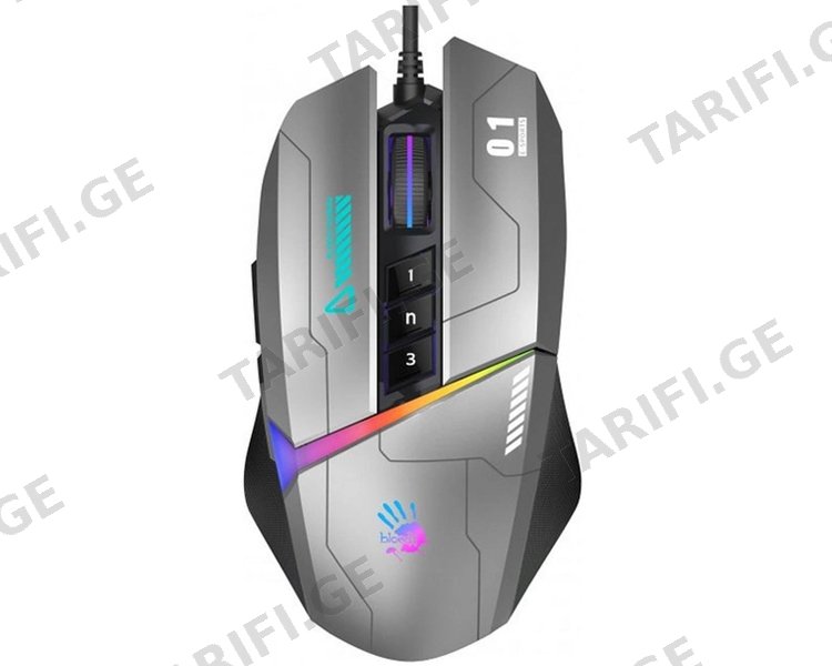 მაუსი A4tech Bloody W60 Max RGB Gaming Mouse Gun Grey