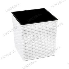 ქოთანი ყვავილის Lamela JUKA rattan planter white 25x25 სმ