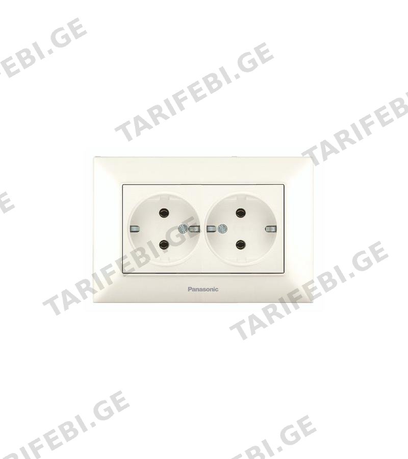 როზეტი PANASONIC ARKEDIA SLIM 2-ნი დამიწებით კრემი