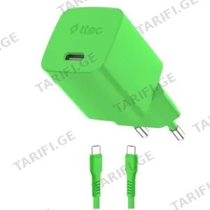 Ttec SmartCharger Gan 45W AVS PD Travel Fast Charger+USB-C 60W Cable 2SCG45CNY