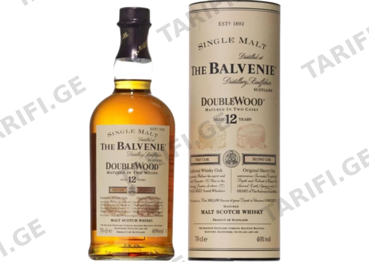 შოტლანდიური ვისკი Balvenie Doublewood, 12 წლიანი - 0.7L