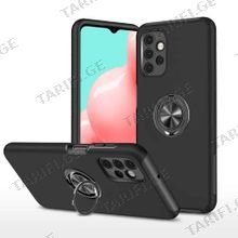 Samsung Galaxy A72 Elit Ring Case სილიკონის ქეისი ბეჭდით - შავი