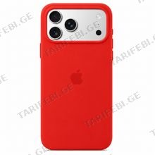 iPhone 17 Pro Max Silicone Case Red მობილური ტელეფონის ქეისი