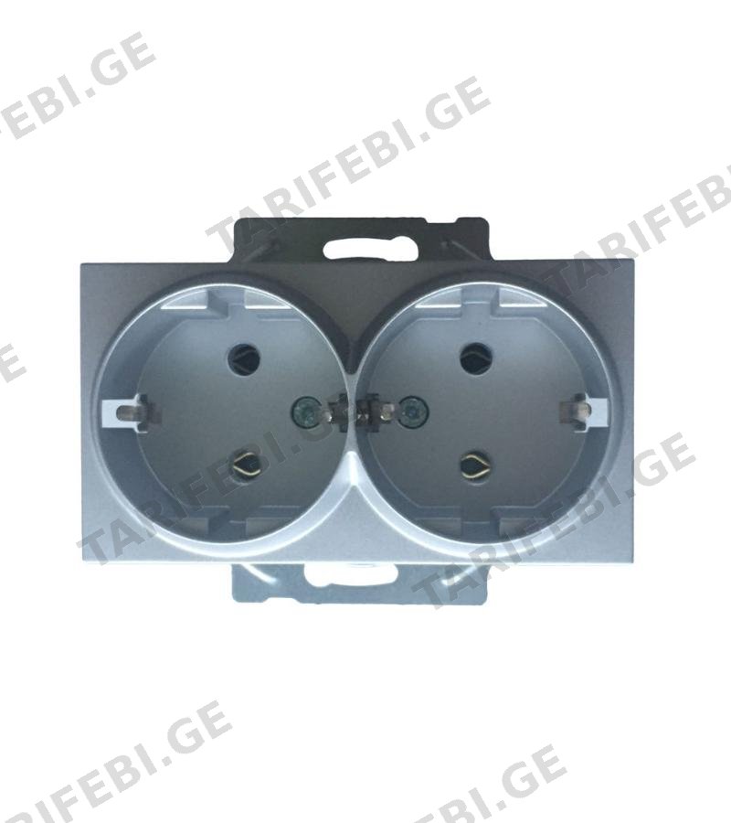 როზეტის მექანიზმი 2-ნი დამიწებით KARRE PLUS SILVER WKTT02052SL-EU1 Panasonic