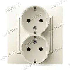 როზეტი OSPEL 2 82x88x22 დამიწებით ბეჟი