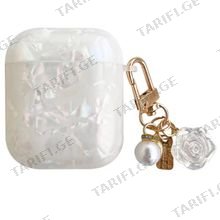 WHITE GLITTER CASE FOR AIRPODS 1/2