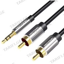 VENTION BCFBG 3.5mm Male to 2RCA Male Audio Cable 1.5M Black Metal Type