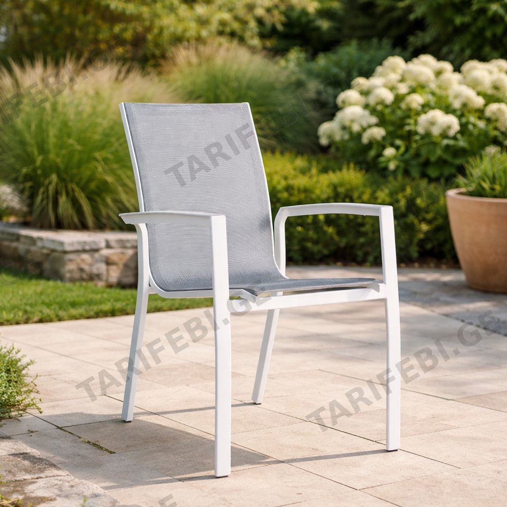 ბაღის სკამი Sultan Textile Dining Chair white