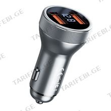 REMAX Linsey Series 45W QC3.0 2USB Multi-compatible Aluminum Car Charger RCC325 tarnish მანქანის დამტენი