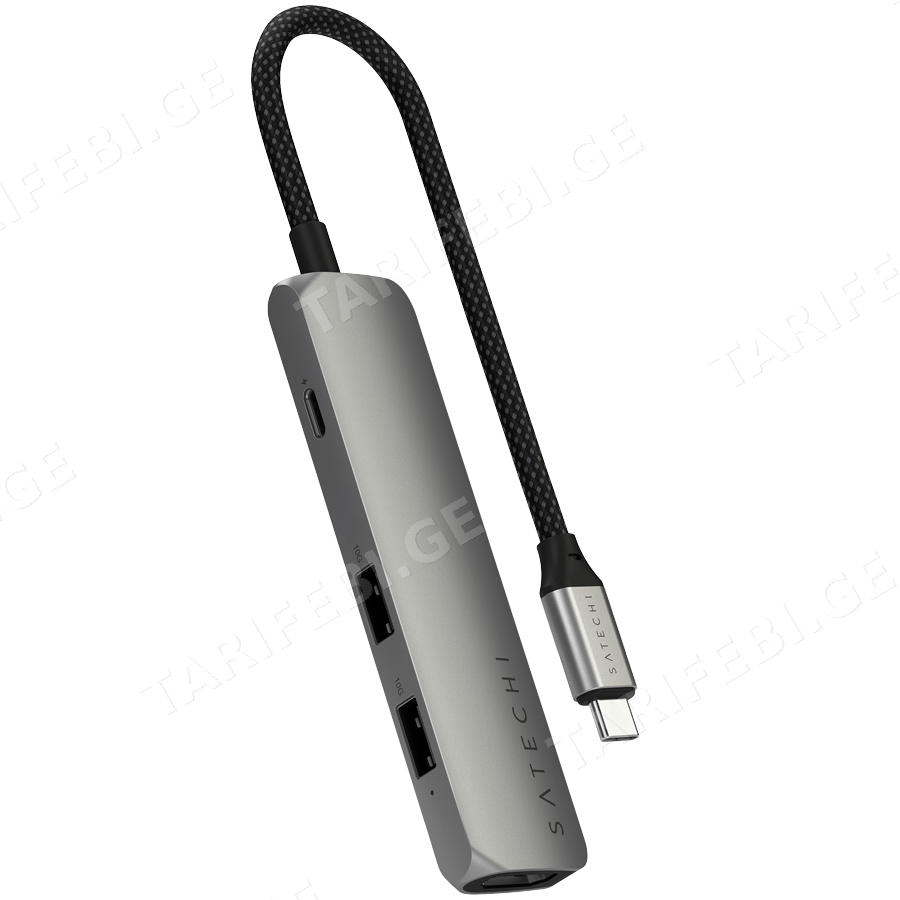 SATECHI 4-in-1 USB-C Slim Multiport Adapter 4K (Space Grey)