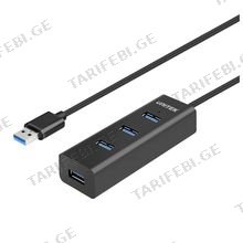 UNITEK Y-3089 4-in-1 USB3.0 4-Port Black USB ჰაბი