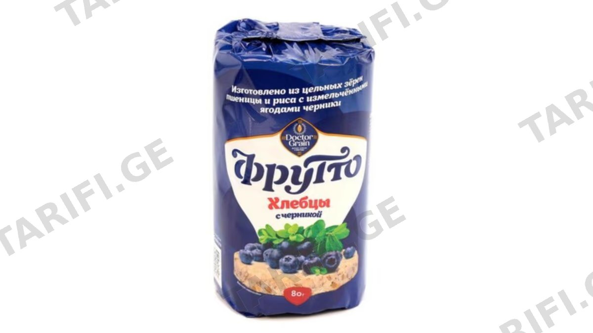 დოქტორ გრეინი ფრუტო პური მოცვით 80 გრ 1ც