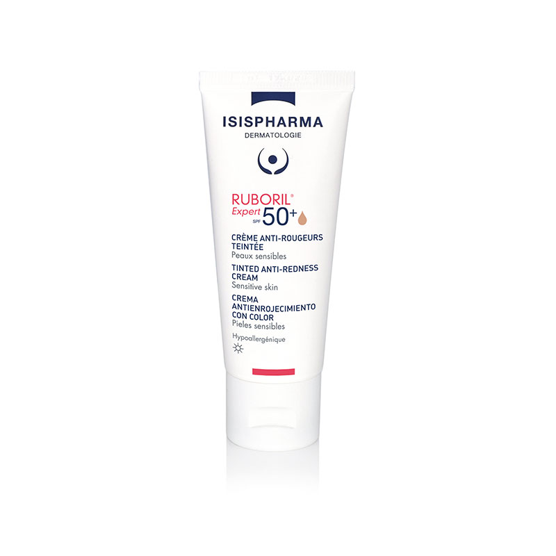 ისისფარმა რუბორილ ექსპერტ SPF50+, ტონალური კრემი სიწითლე/კუპეროზი/როზაცეასთვის,