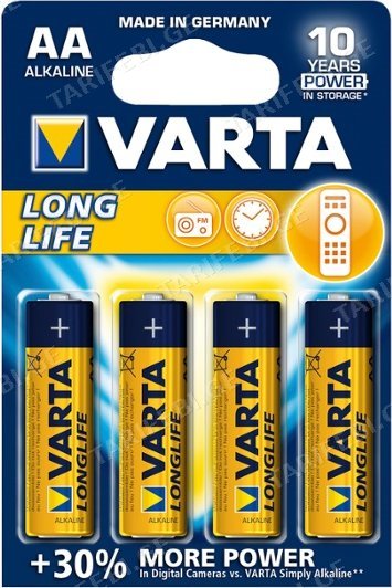 ელემენტი VARTA Alkaline Long Life AA 1.5 V 4 ც