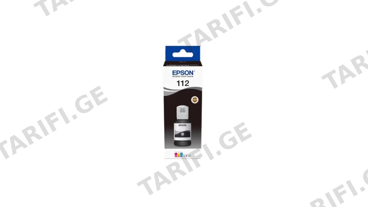 Epson კარტრიჯის მელანი EcoTank 112 I/C (b) L65**/L15*** Black Bottle
