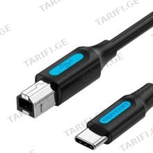 VENTION CQUBH USB 2.0 C Male to B Male 2A Cable 2M Black