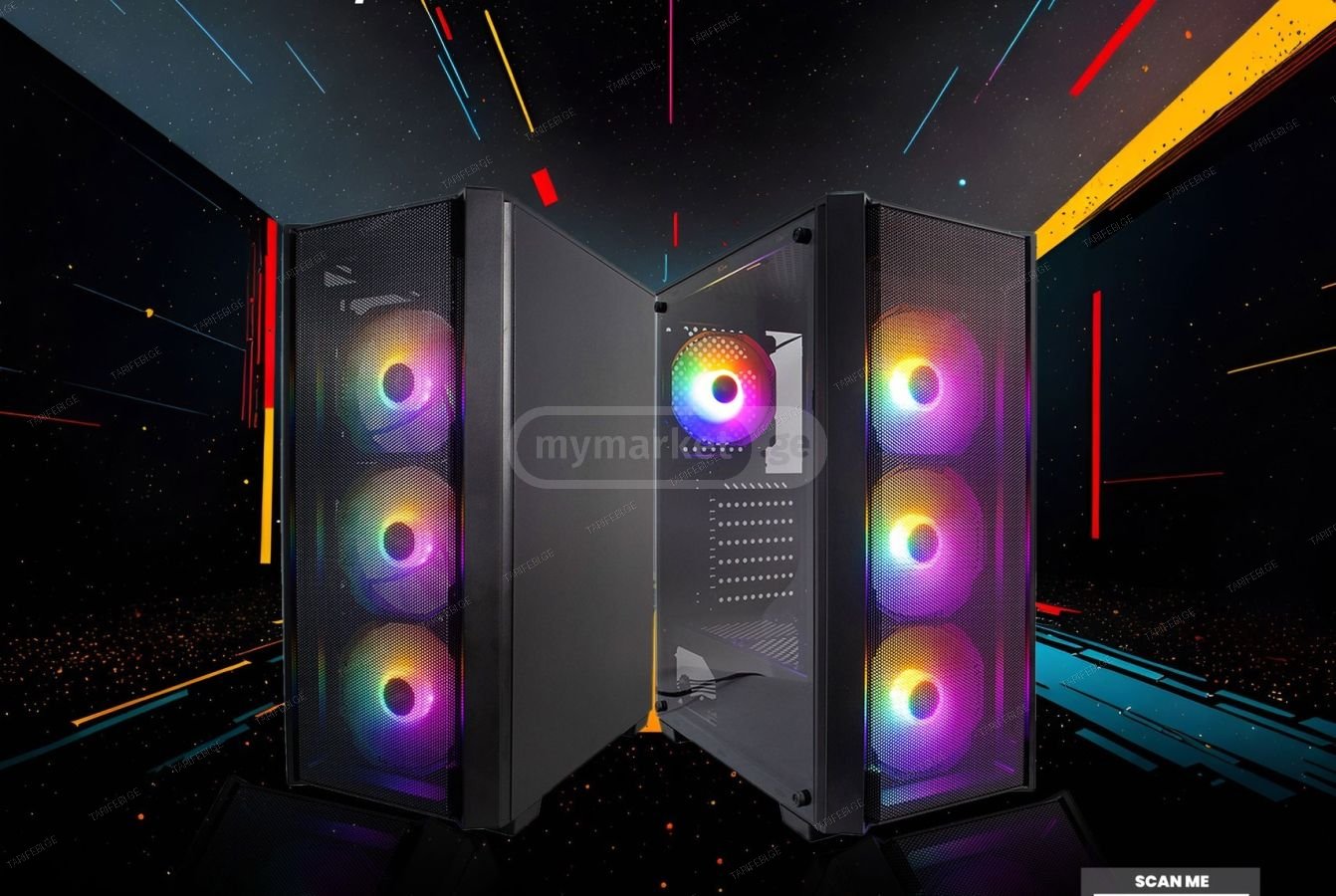 RGB CASE + 4 FAN ით ახალი