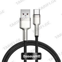 Baseus Cafule Series Metal Data Cable Type-C 66W 1m CAKF000101 Black მობილურის კაბელი