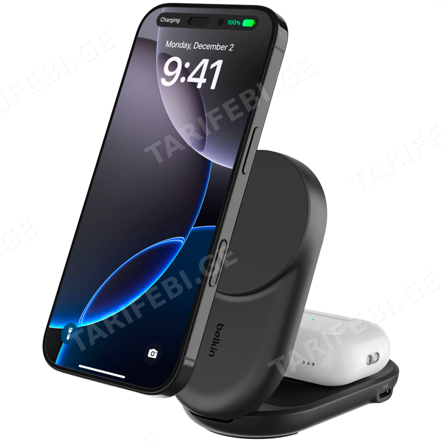 BELKIN 25w Qi2 2-IN-1 Foldable Charger, Black