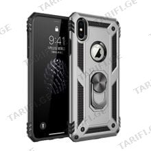 iPhone XS Sofia Ring Case სილიკონის ქეისი ბეჭდით - ვერცხლისფერი