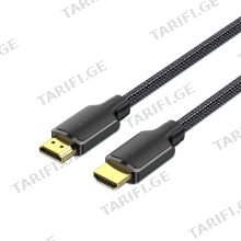 VENTION ALLBQ Cotton Braided 4K HDMI Male to Male Cable 20M Black HDMI კაბელი