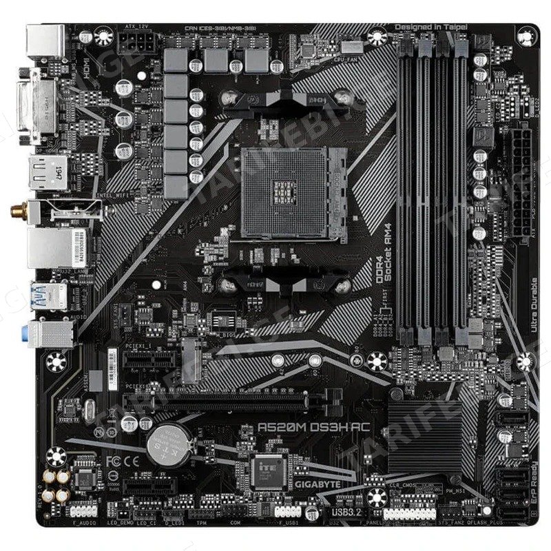 დედა დაფა GIGABYTE A520M DS3H AC AM4 სოკეტით DDR4 128GB WI-FI BLUETOOTH
