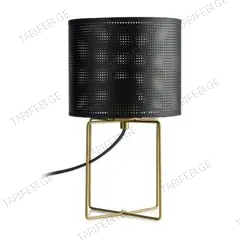 მაგიდის სანათი Luminex Loft h150 ლითონი ოქროსფერი Ø180 შავი 5292