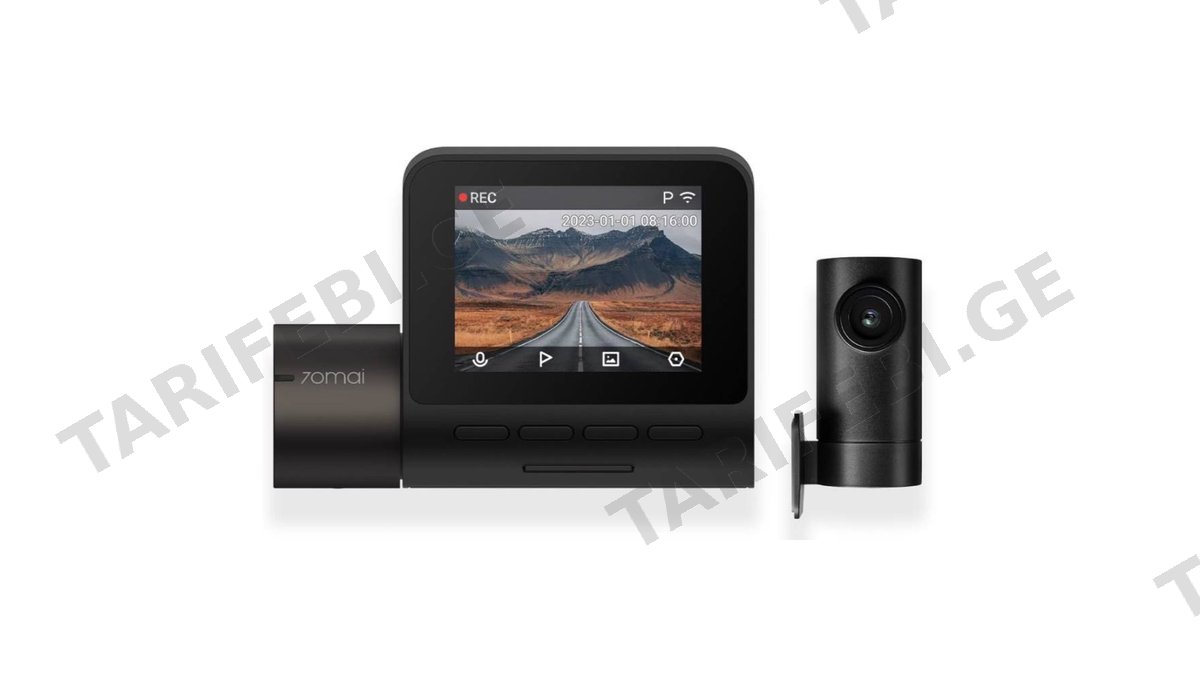 მანქანის ვიდეო რეგისტრატორი Xiaomi 70Mai A200-1 + RC11, FHD, Built in WiFi, 130°, Dash Cam Set, Black