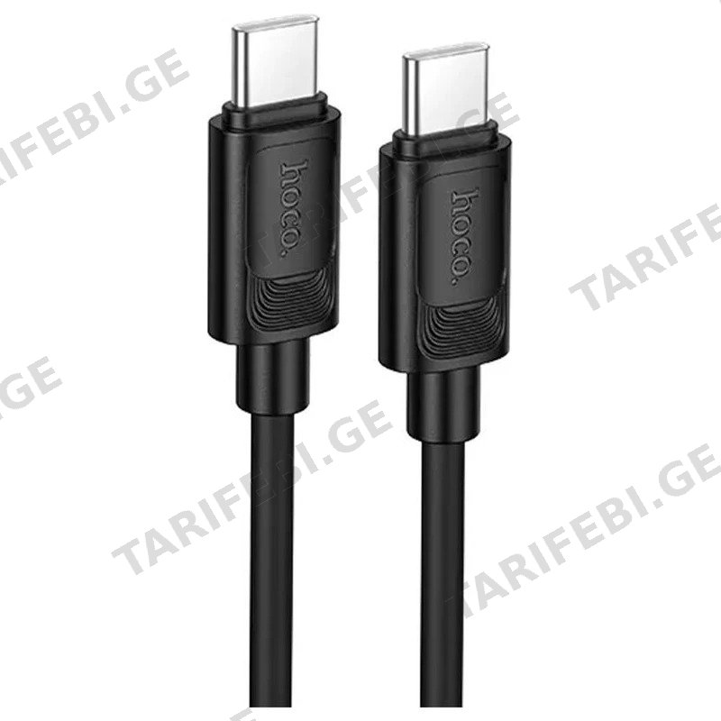 კაბელი HOCO X122 BENEFIT TYPE-C TO TYPE-C 60W 1M შავი