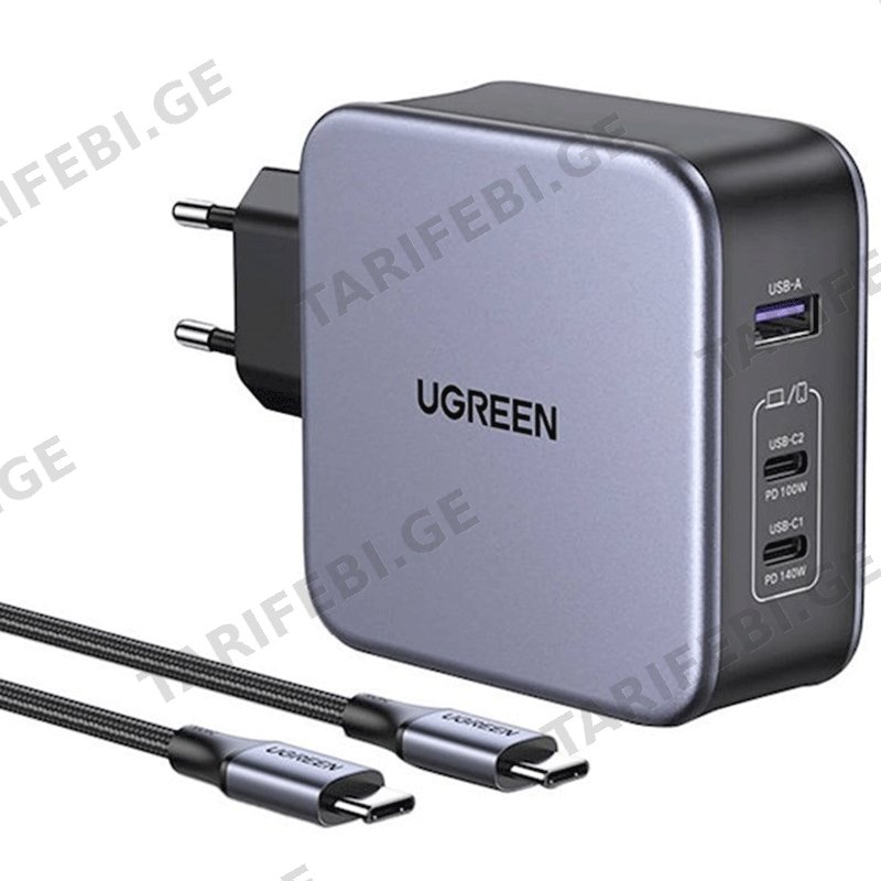 დამტენი UGREEN (90549) 140W, USB, USB-C, GRAY