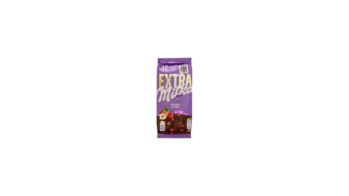 MILKA EXTRA თხილითა და ქიშმიშით 140გრ/7622201722074
