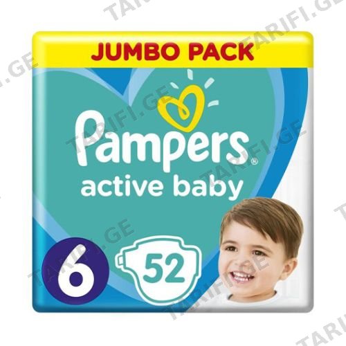 პამპერსი - ბავშვის საფენი ზ-6 /13-18კგ/ #52 4346/8533 Pampers 13-18kg #52 4346/8533