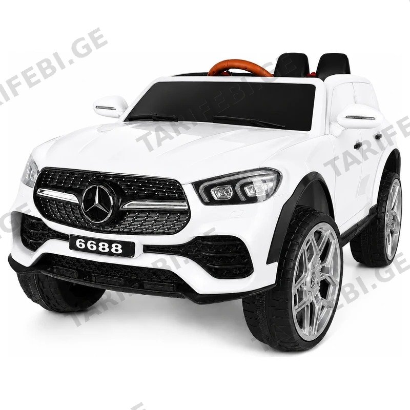 საბავშვო ელექტრო მანქანა MERCEDES-BENZ GLC MR-6688-W 12V 2 ძრავით კაუჩუკის საბურავებით