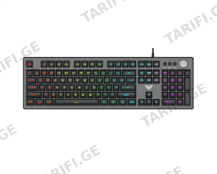 კლავიატურა AULA F2028 Wired RGB Keyboard Gray/Black keycap