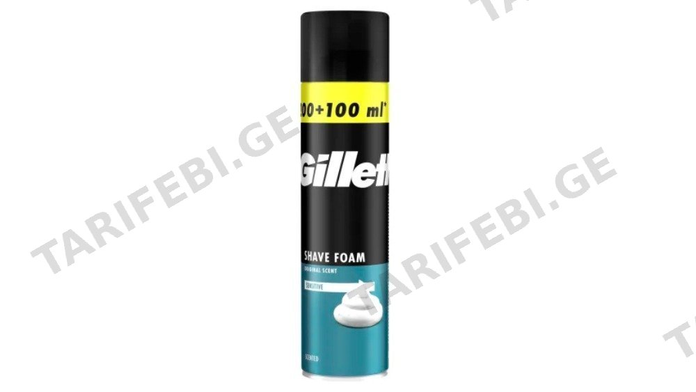 Gillette ქაფი პარსვამდე მგრძნობიარე კანისთვის 200+100მლ