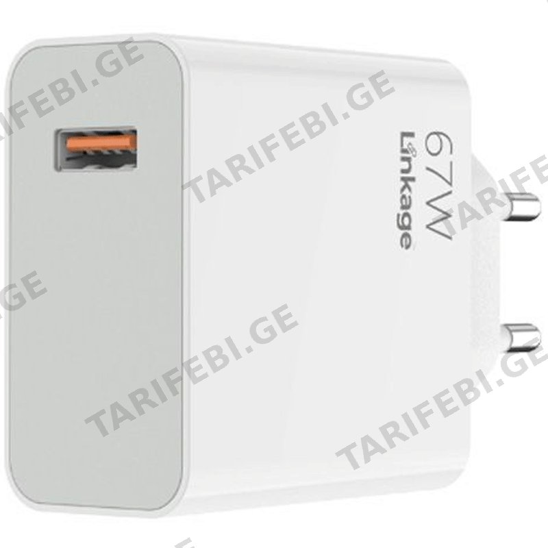 ადაპტერი LINKAGE 6WL TYPE-C WHITE (67 W)