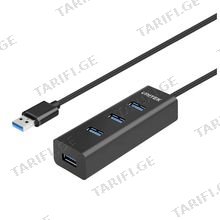 UNITEK Y-3089 4-in-1 USB3.0 4-Port Black USB ჰაბი