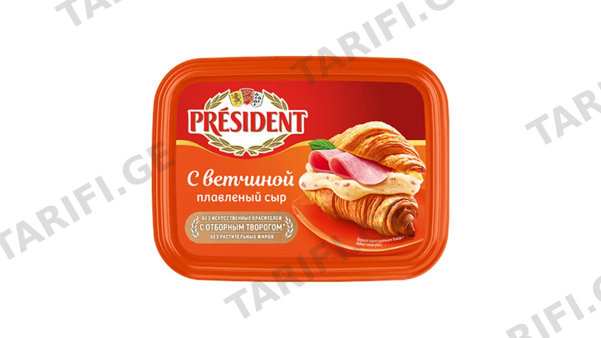 მდნარი ყველი "პრეზიდენტი" ლორით 45% 200 გრ