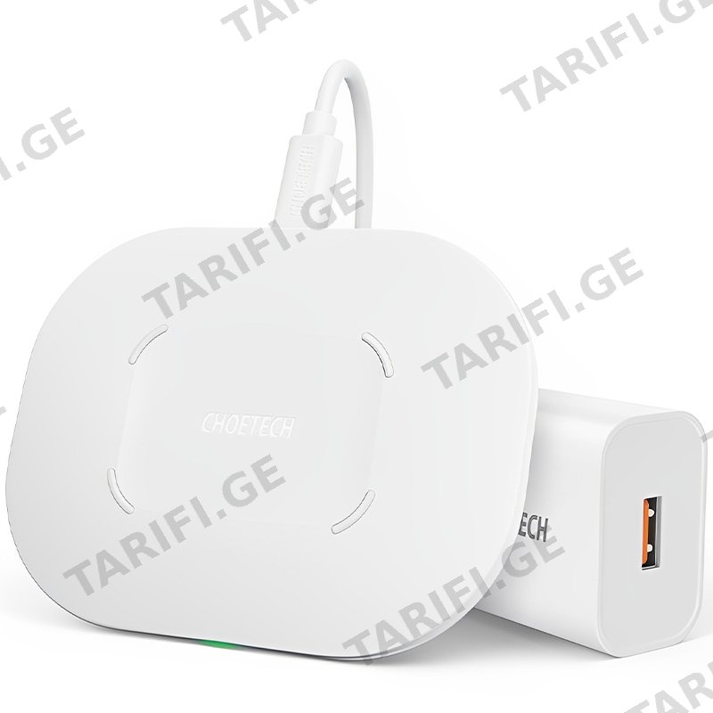 უსადენო დამტენი CHOETECH T550-F 15W FAST WIRELESS CHARGING PAD