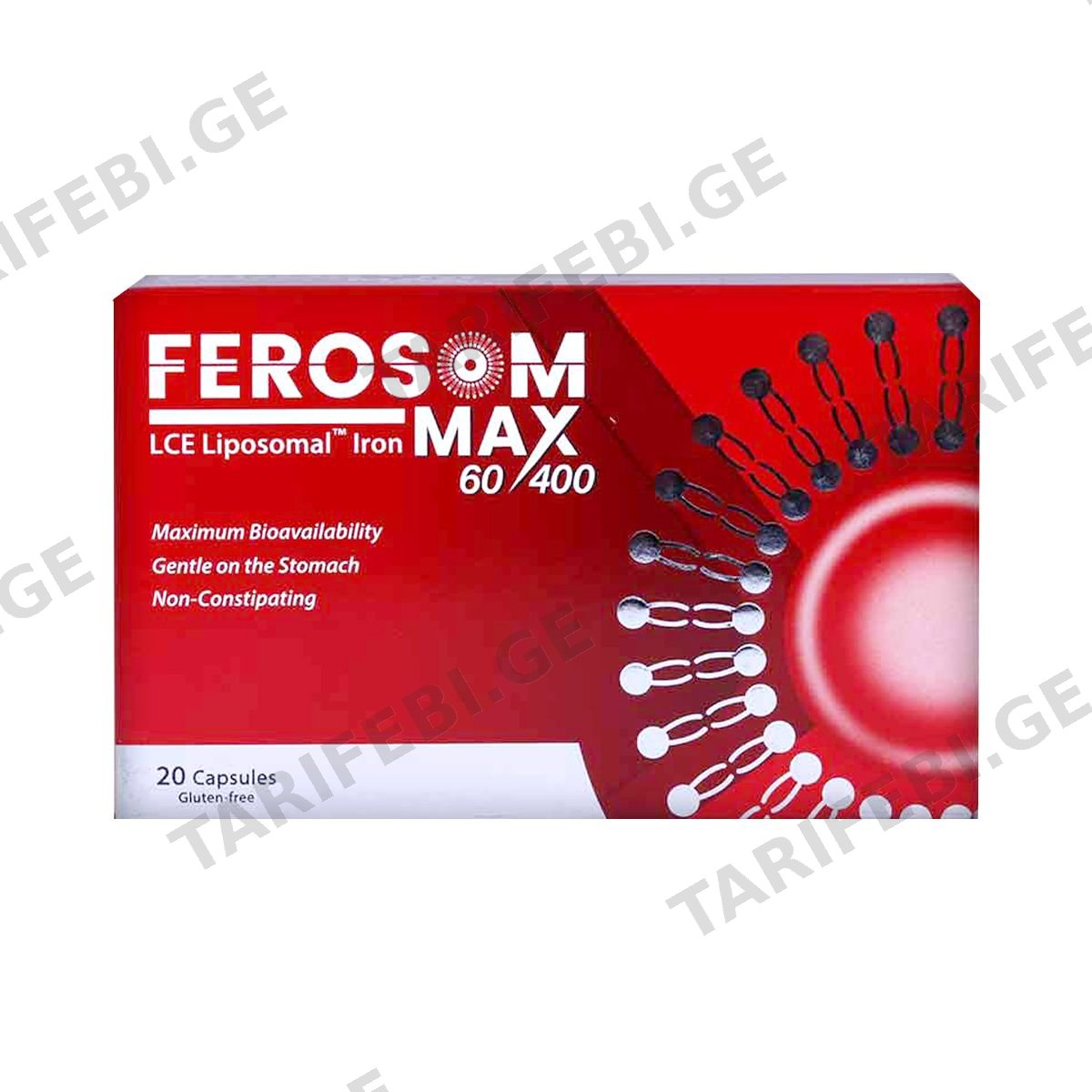ფეროსომ მაქსი - Ferosom Max 20 კაფსულა