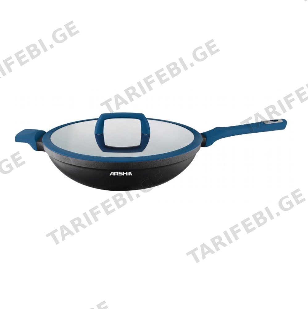 ტაფა ვოკი გრანიტის Arshia CO135-3099 26534 შავი და ლურჯი 32სმ
